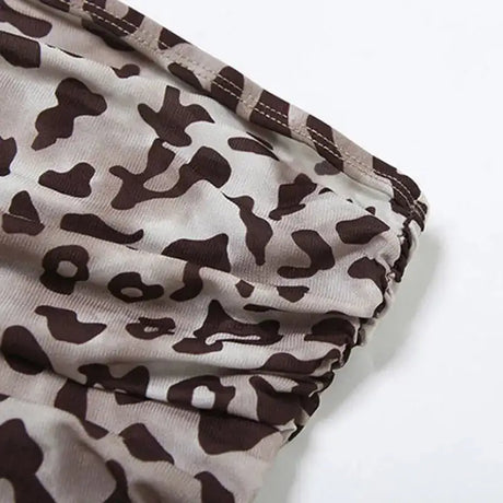 Women's Sleeveless Top Summer Fashion Leopard Print Slim Strapless Backless Scarf Tube Tops Retro Sexy Vest - Lootquake