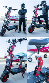 Patinete eléctrico grande K14 de 10000 W con motor dual, 72 V, 40 Ah, neumáticos todoterreno de 14 pulgadas, velocidad máxima de 90 a 120 km/h, freno hidráulico.