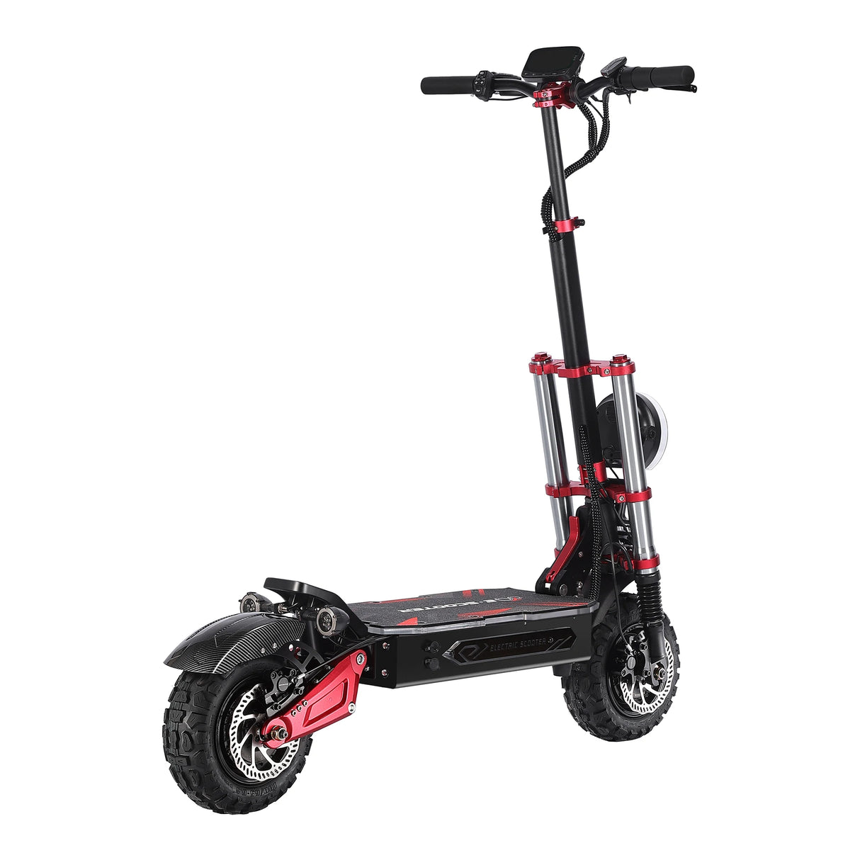 Patinete eléctrico Boyueda S5-11, motor de 6000 W, batería de 60 V y 38 Ah, control por aplicación de seguridad NDavid, neumáticos silenciosos