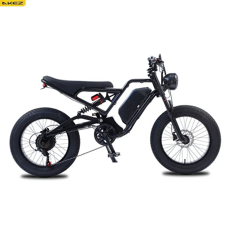 Bicicleta eléctrica AKEZ de 18 Ah, 1500 W, 48 V, para adultos, de 20 pulgadas, con freno hidráulico de aceite.