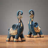 2x Estatuas de elefante modernas Colección de artesanía artística Escultura animal Adorno para