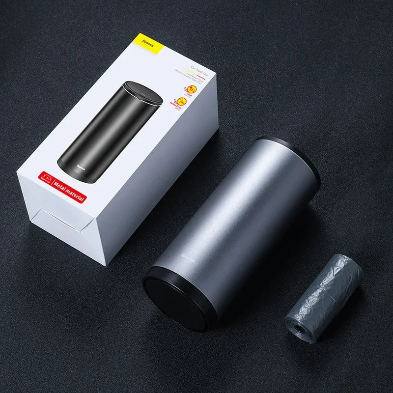 Baseus - Cubo de basura de aleación para coche, organizador de basura, bolsa de almacenamiento, accesorios para coche