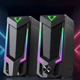 Altavoz para computadora Bluetooth RGB, altavoz para computadora de escritorio, altavoz para computadora portátil, altavoz estéreo de escritorio, alimentación por USB, con LED ambiental