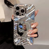 Aesthetic Butterfly Cover Wavy Pattern Mirror Phone Case