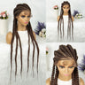 36" Blonde Knotless Box & Cornrow Braids Wig | Lace Front