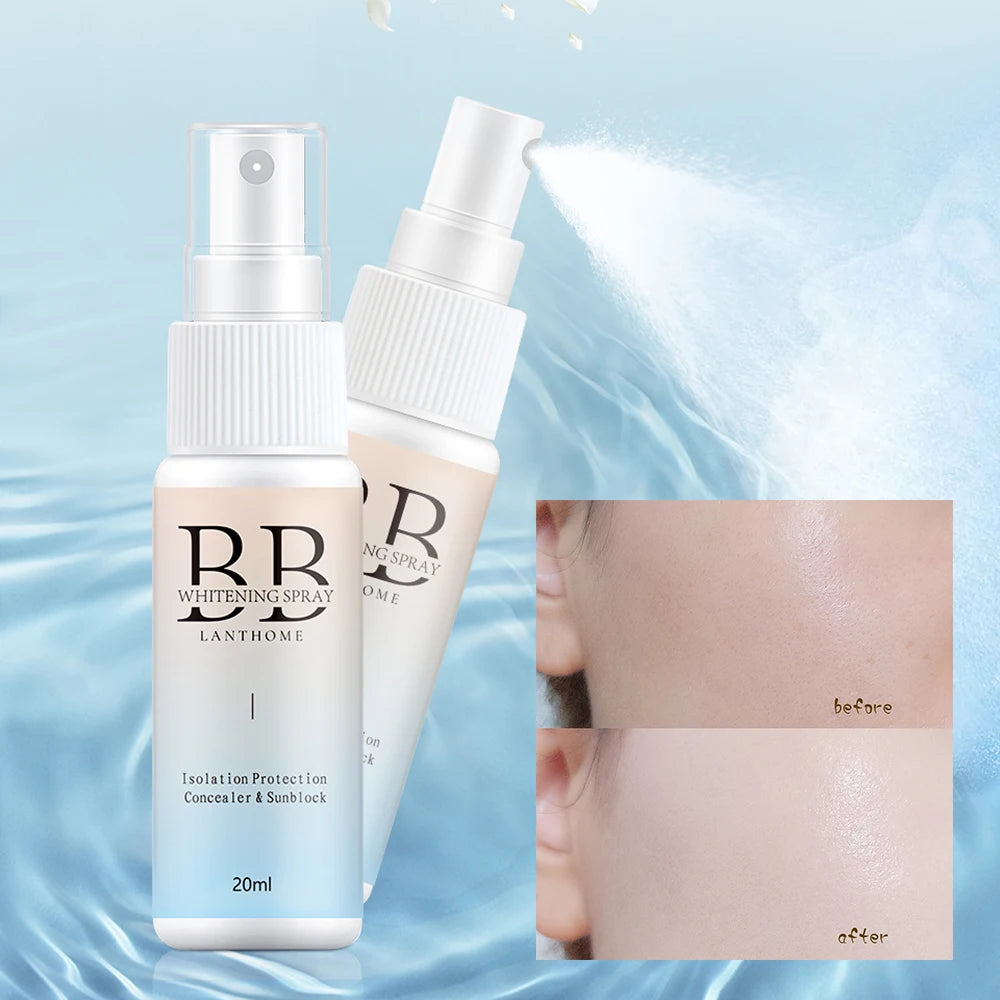 Spray blanchissant BB, crème BB hydratante éclaircissante pour la peau, fond de teint nourrissant, soins de la peau, cosmétiques de beauté