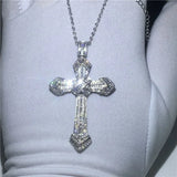 Exquisite Shining Crystal Cross Necklace Pendant Lucky Charming Fashion Jewelry Gift Unisex - Lootquake