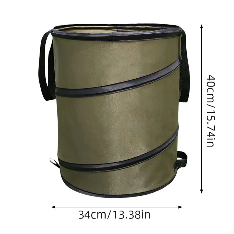 Bolsa de basura plegable portátil para jardín, hojas, flores y césped, ideal para acampar.
