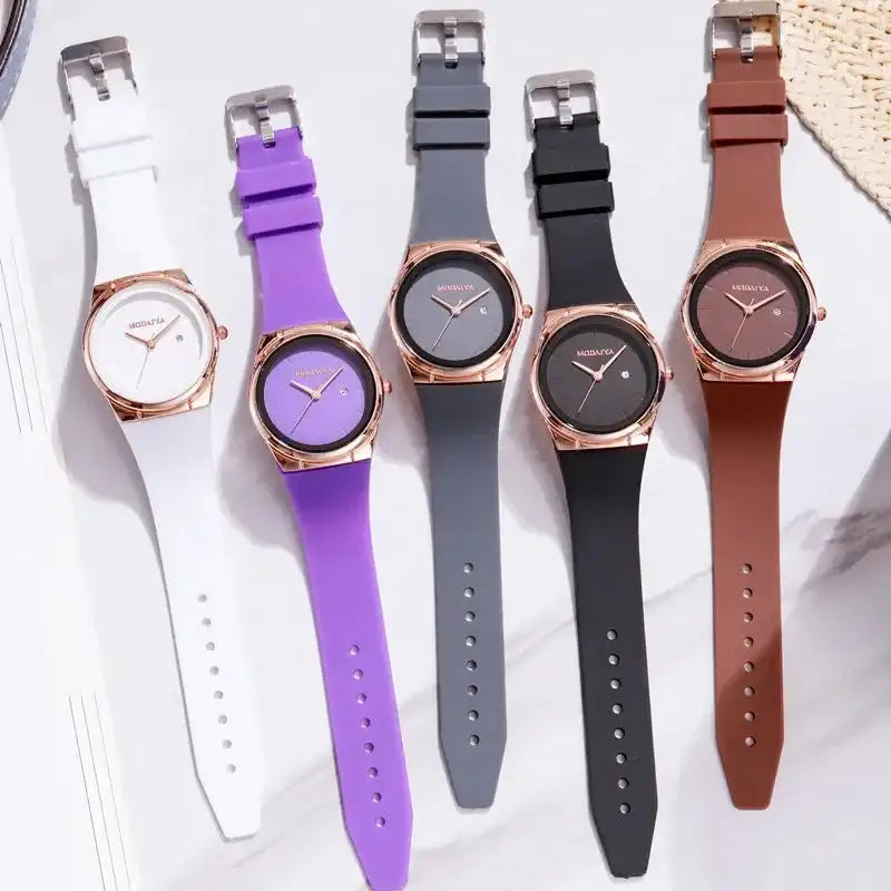 Fashion Women's Minimalist Calendar Quartz Watch Student WatchesSilicone Strap Wristwatch Reloj Mujer Dropshipping - Lootquake