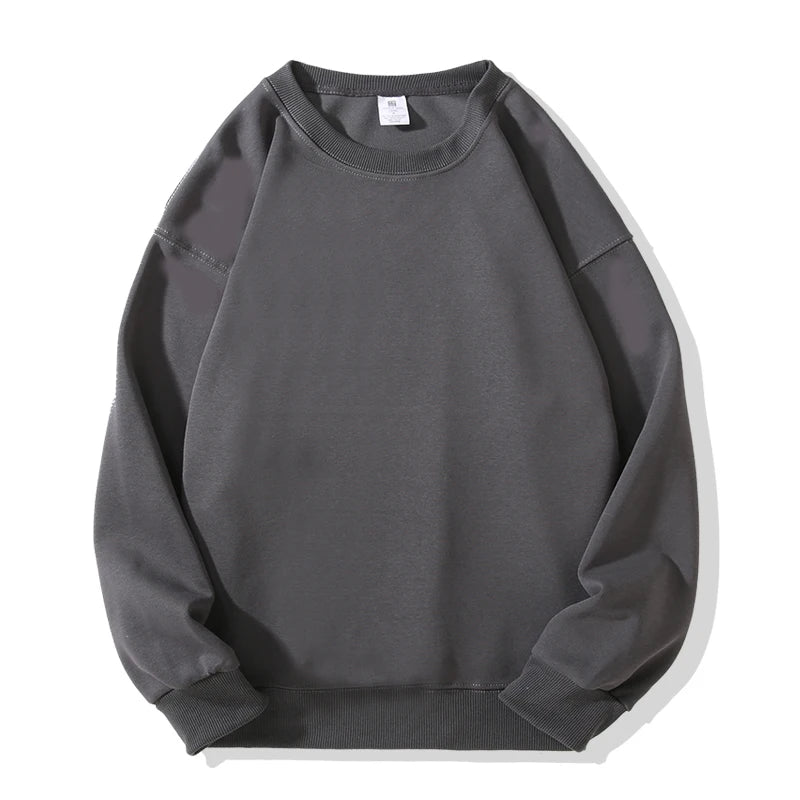 Solid Colors Men's Crewneck Sweatshirt,Cotton-blend Pullover - Lootquake