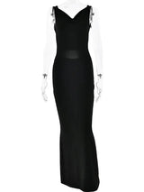 Sibybo Fashion Elegance Robe longue sans manches dos nu Basics Couleur unie Robe moulante 2024 Tempérament Femmes Club Robes de soirée