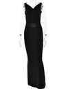 Sibybo Fashion Elegance Robe longue sans manches dos nu Basics Couleur unie Robe moulante 2024 Tempérament Femmes Club Robes de soirée