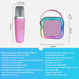 Máquina de karaoke Bluetooth 5.3 con micrófono inalámbrico y luces LED ajustables, mini altavoz para niños y adultos.
