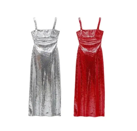 Women's Dresses Fashion Summer Suspender Backless Glitter Long Dress for Women - Lootquake