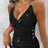 Y2K Women's Tank Tops 2024 Fashion Glitter Buckled V-Neck Sleeveless Top Criss Cross Button Decor Ruched Casual Skinny Tee Tops - Lootquake