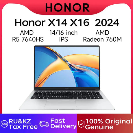 Honor Laptops X14/X16 2024 Riptide Edition R5 7640HS 16GB 512GB/1TB/2TB 60Hz IPS Screen 60Wh Ultra Large Battery Capacity Laptop - Lootquake