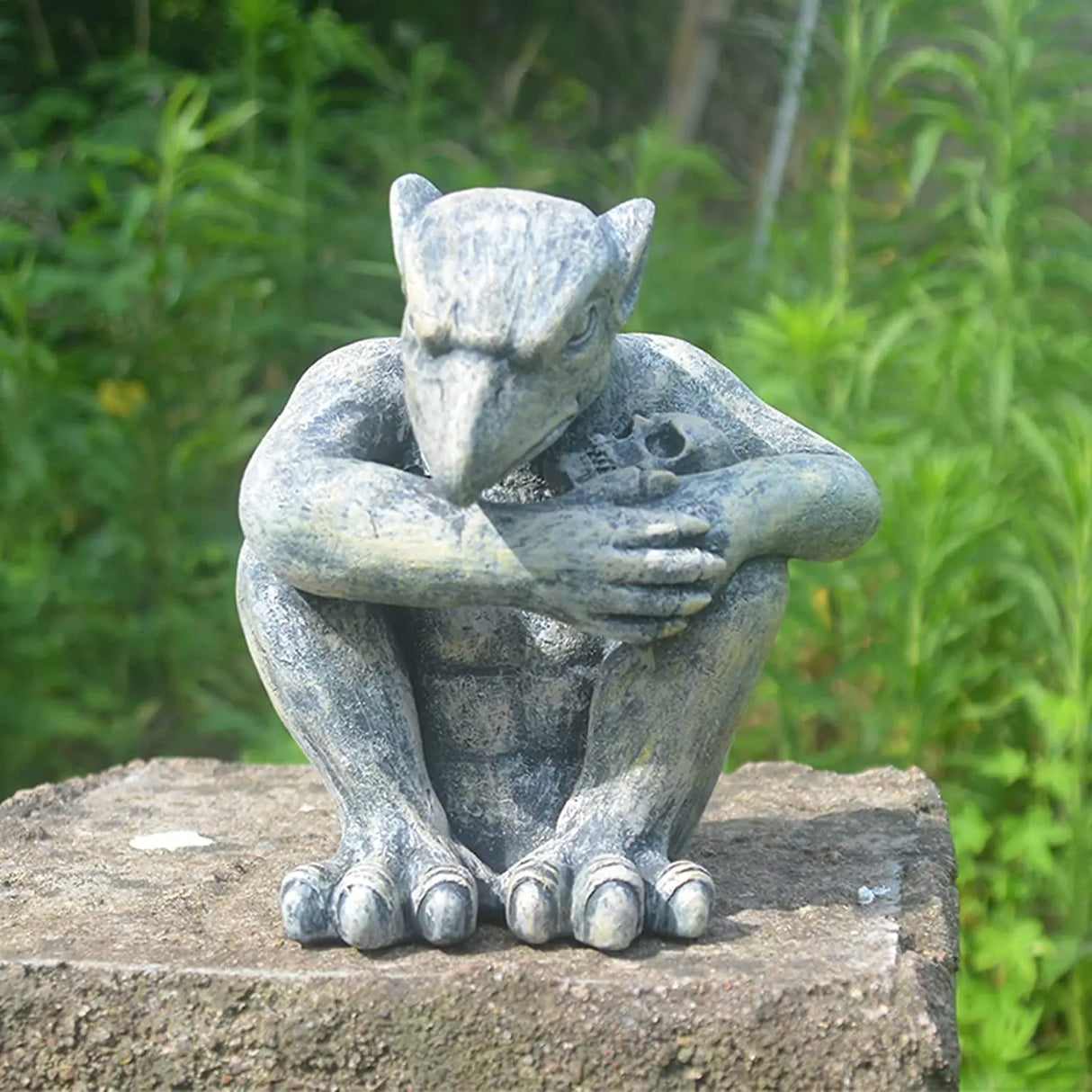 Statue de gargouille gothique décorative, sculpture de gardien de jardin de gargouille, décoration de cheminée de bureau de chambre à coucher de jardin de gargouille médiévale