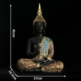 Estatua grande de Buda de Tailandia, escultura de Buda de resina verde hecha a mano, budismo hindú, fengshui, figura de meditación, decoración del hogar