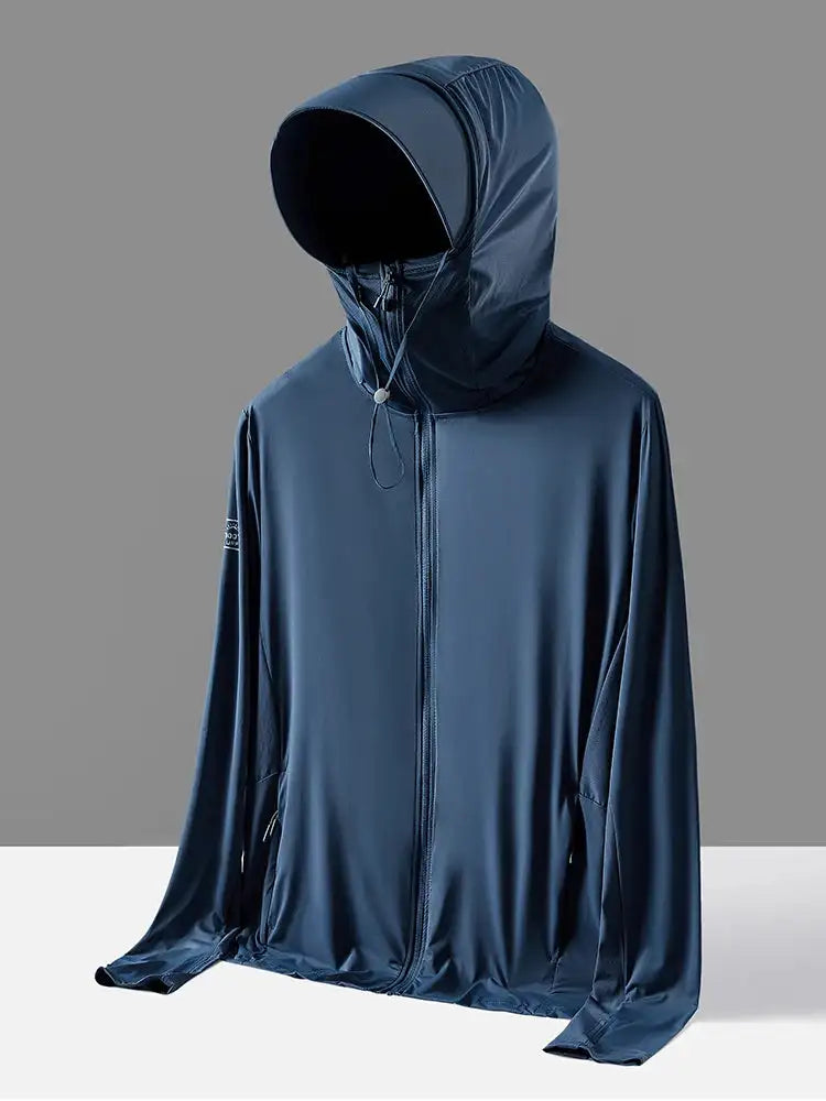 Summer UPF 100+ UV Proof Skin Coats Men Breathable Light Thin Cool Nylon Sun Protection Hooded Windbreaker Casual Jackets 8XL - Lootquake