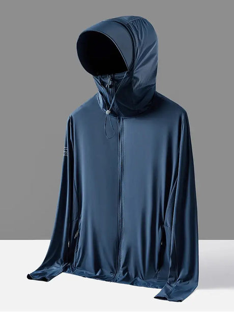Summer UPF 100+ UV Proof Skin Coats Men Breathable Light Thin Cool Nylon Sun Protection Hooded Windbreaker Casual Jackets 8XL - Lootquake
