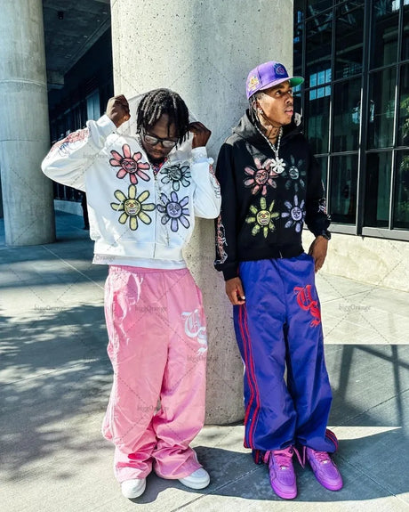 Hip-hop Street Trend Brand Oversized Sweatshirt Gothic Punk Style Letter Print Zipper Hoodie Men Harajuku Style Casual Jacket - Lootquake