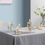 Y51A-3Pcs Minimalist Decor Abstract Thinker Statue Sculpture Set,Neutral Home Decor Mini Sandstone Thinker Figurines Easy To Use