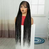 36" Cornrow Braided Full Lace Frontal Wig | Knotless Braids | Synthetic Braided Wig with Baby Hair for Black Women