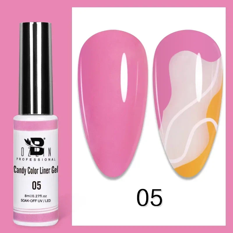 5ML Gold Silver Metallic Liner Paint Gel Polish Chrome Mirror Metal Effect Super Bright French UV LED Semi Permanent Nail Gel