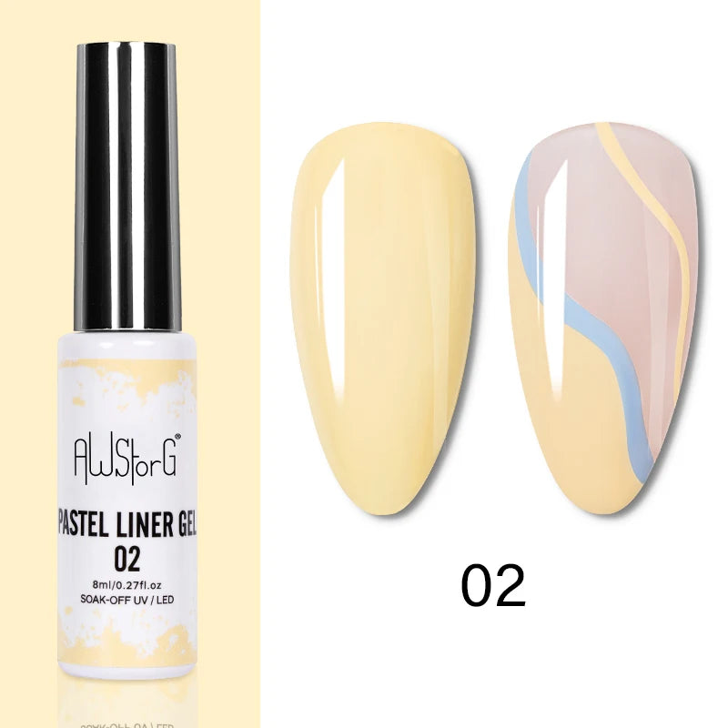 5ML Gold Silver Metallic Liner Paint Gel Polish Chrome Mirror Metal Effect Super Bright French UV LED Semi Permanent Nail Gel