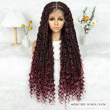 32" Natural Boho Knotless Braids Wig | HD Lace Front | Baby Hair | Synthetic
