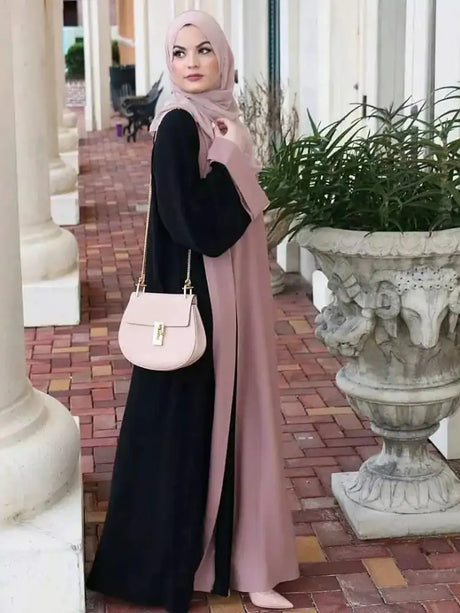 Eid Muslim Party Dress for Women Ramadan Abaya Fake 2 Piece Long Dress Morocco Vestidos Largos Dubai Turkey Robe Jalabiya 2024 - Lootquake