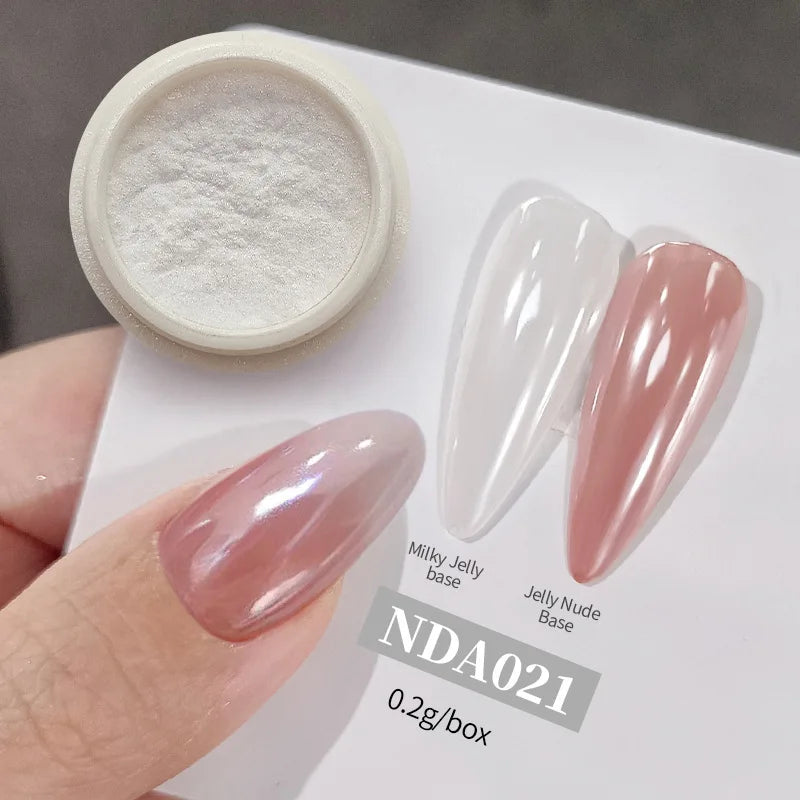 Moonlight Mirror Nail Powder Aurora Silver Glitter Metallic Effect UV Gel Polish for Manicure DIY Nail  Art Design Decoration