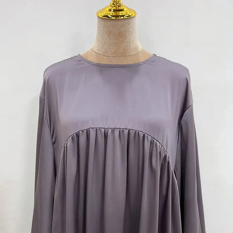 Plain Abaya Muslim Long Dress Women Balloon Sleeve Casual Islamic Clothing Dubai Turkish Modesty Kaftan Ramadan Eid - Lootquake