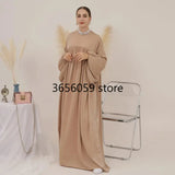 Plain Abaya Muslim Long Dress Women Balloon Sleeve Casual Islamic Clothing Dubai Turkish Modesty Kaftan Ramadan Eid - Lootquake