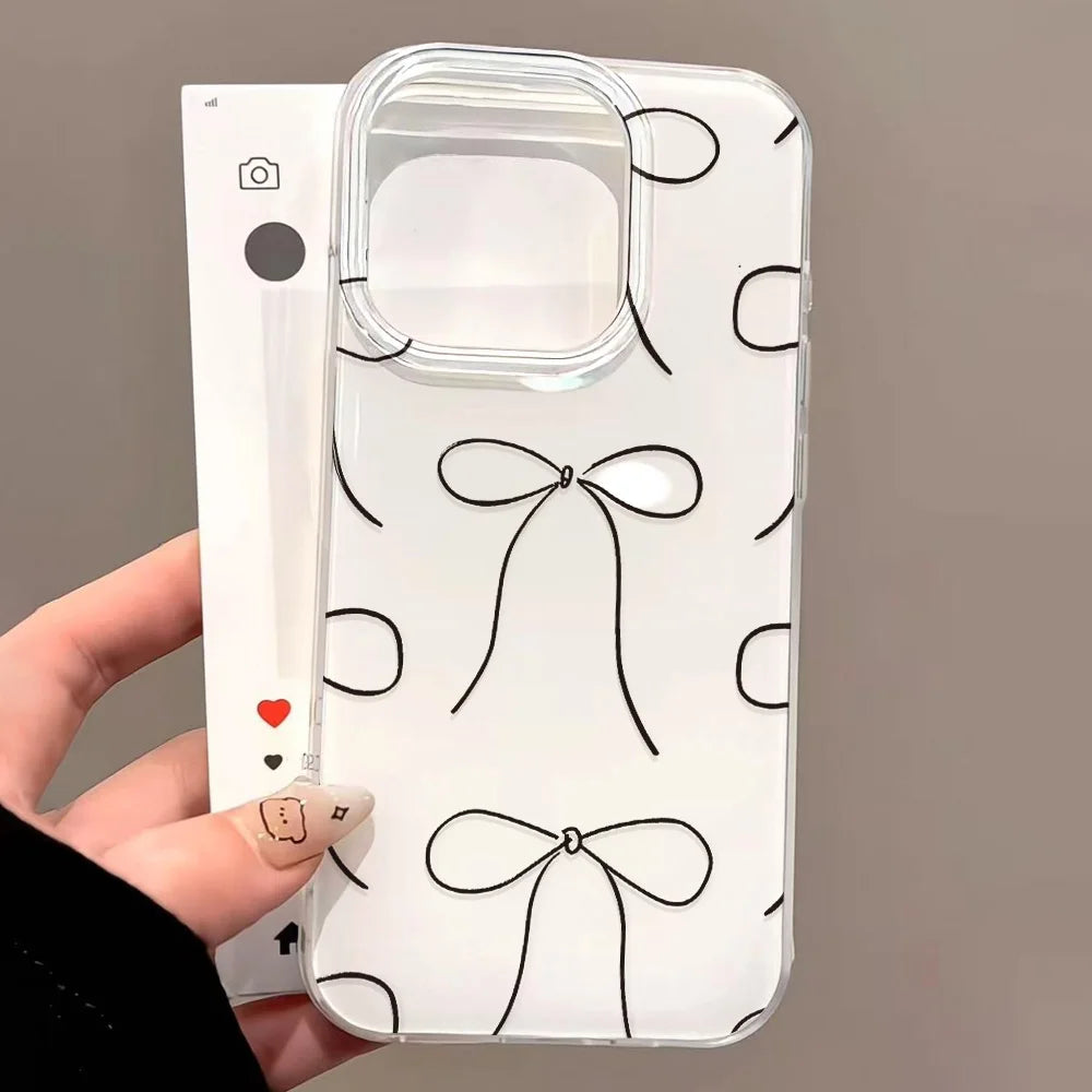 Ins Style Line Fruit Silicone Phone Case For iPhone