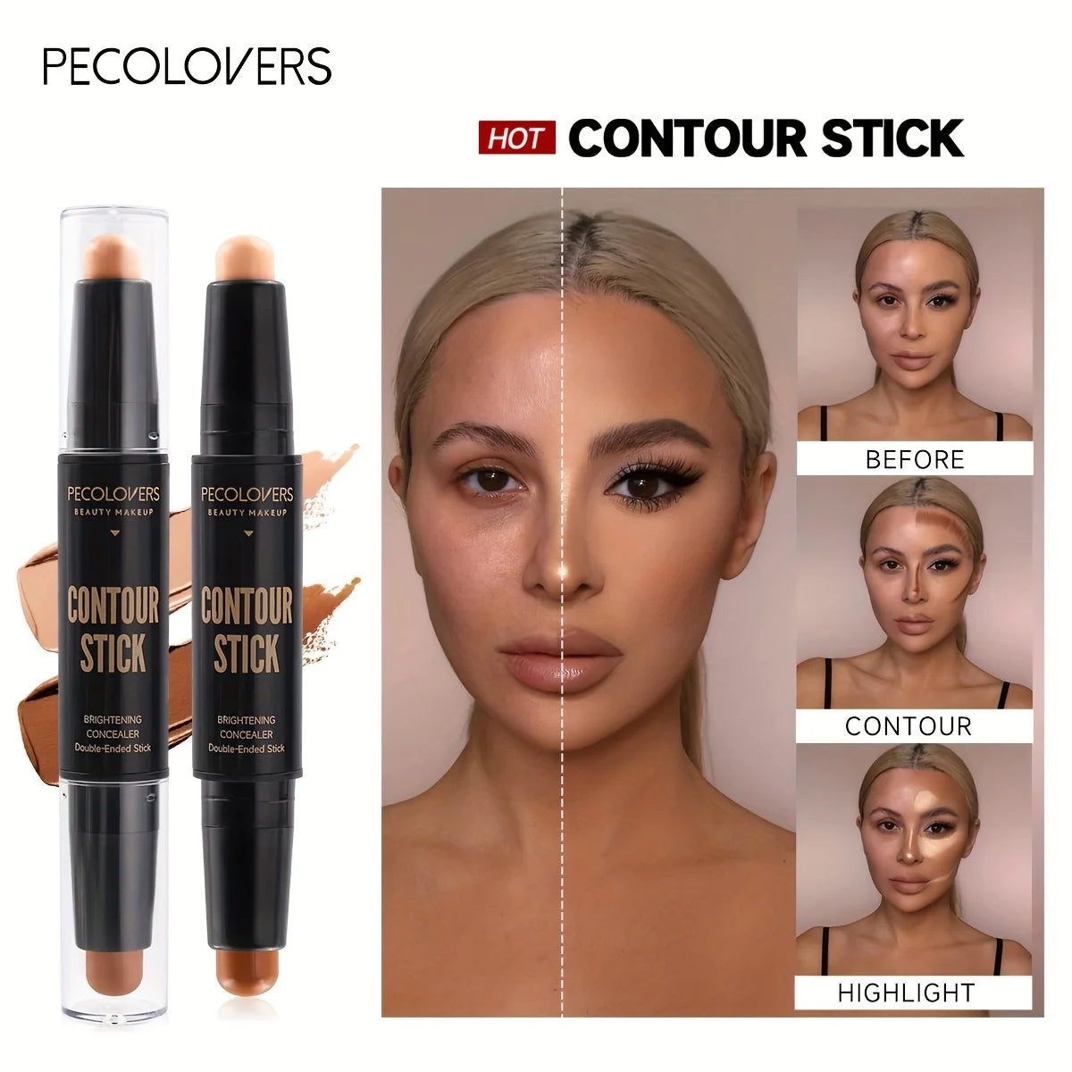 Corrector de contorno facial, bronceador, base de maquillaje, crema de base, cosméticos para mujeres, nuevo