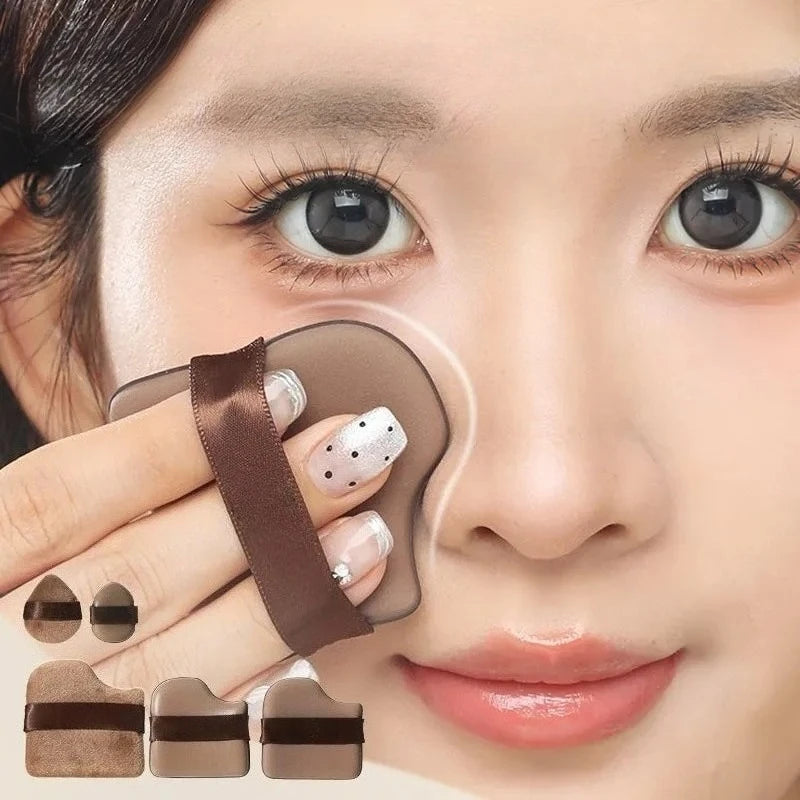 6PCS Chocolate Makeup Blender Cosmetic Puffs Air Cushion Foundation Sponge Loose Powder Puff Fit The Face Cosmetic Beauty Tools