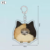 Funny Banana Cat Key Chain Creative Acrylic Happy Cats Schoolbag Pendant Bag Accessories DIY Mobile phone Lanyard Student Gift - Lootquake