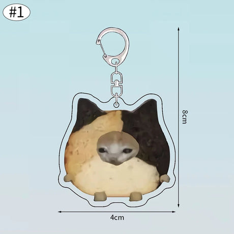 Funny Banana Cat Key Chain Creative Acrylic Happy Cats Schoolbag Pendant Bag Accessories DIY Mobile phone Lanyard Student Gift - Lootquake