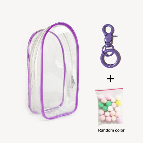 Colorful Transparent Protector Case Organizer Box for 17cm Labubu Plush Dolls Outdoor Display Bag With Keychain Doll Accessories - Lootquake