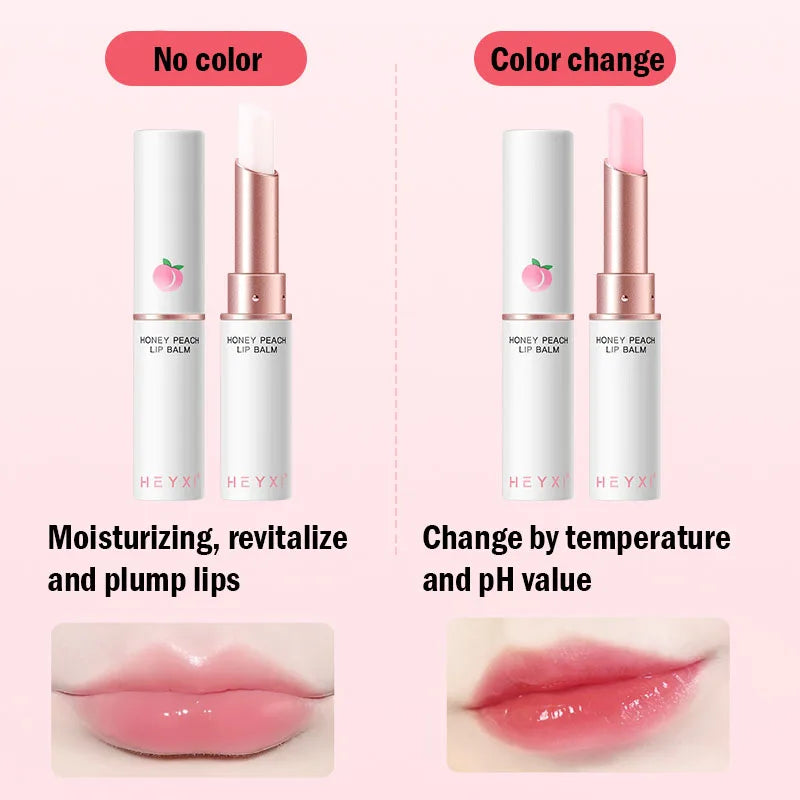 Honey Peach Lip Balm Color Change Lipstick Lips Plumper Moisturizing Hydrating Nourishing Beauty Lips Skin Carae Cosmetics