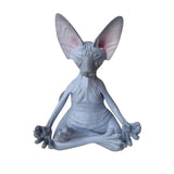 Meditation Yoga Happy Cat Whimsical Buddha Sphinx Cat Statue Art Deco Sculpture Outdoor Garden Statue