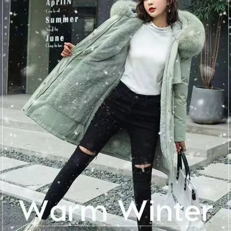 New In Coats & Jackets Women's Winter Padded Jacket Loose Casual Outerwears Fleece Hodded Windbreaker Elegant Office Lady's Coat - Lootquake