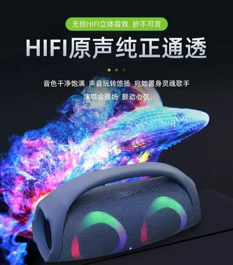 Portable Waterproof 100W High Power Bluetooth Speaker RGB Colorful Light Wireless Subwoofer 360 Stereo Surround TWS FM Boom Box