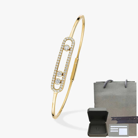 S925 sterling silver women's bracelet, classic MOVE/TWIN series, French diamond bracelet, holiday gift, high-quality jewelry - Lootquake