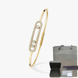 Pulsera de mujer en plata de ley S925, serie clásica MOVE/TWIN, pulsera de diamantes franceses, regalo navideño, joyería de alta calidad.