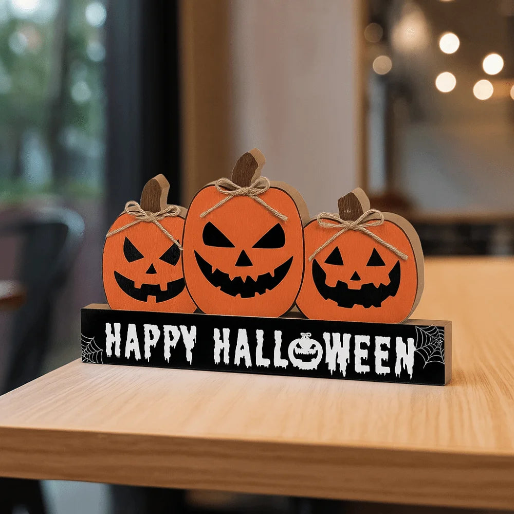 Fall Pumpkin Table Decor Halloween Desk Decorations Fall Table Decor Fall Wooden Table Sign Halloween Ornaments