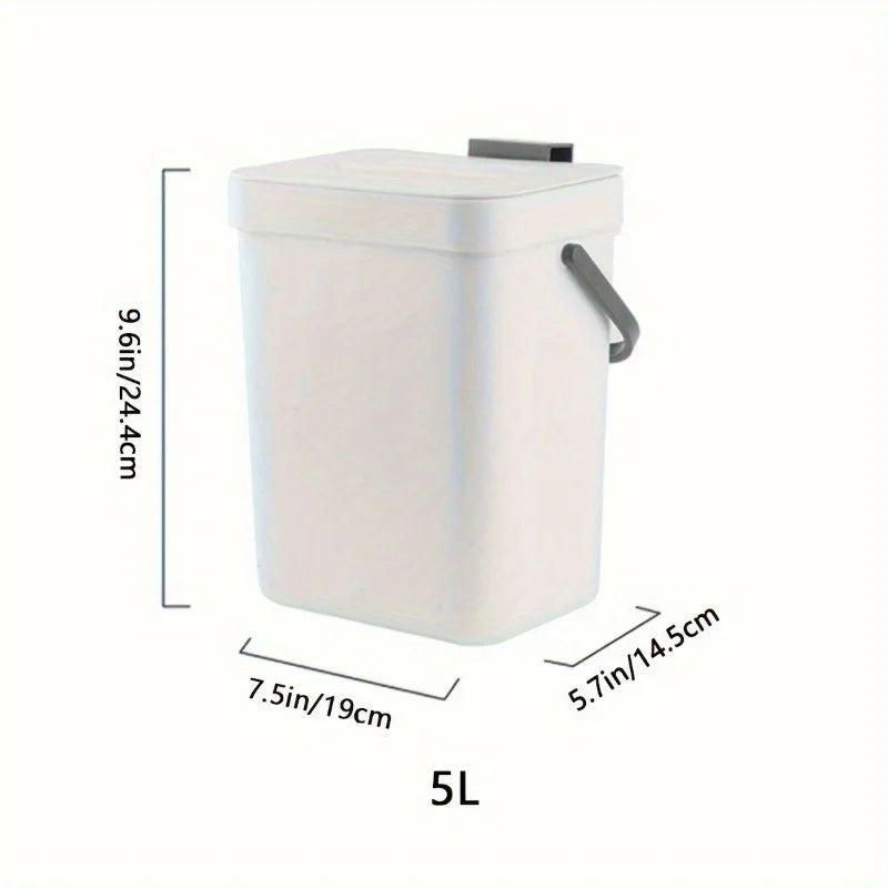 Cubo de basura silencioso y compacto de 3/5 l, ecológico, sellado, para cocina y oficina, no necesita electricidad.
