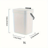 Cubo de basura silencioso y compacto de 3/5 l, ecológico, sellado, para cocina y oficina, no necesita electricidad.