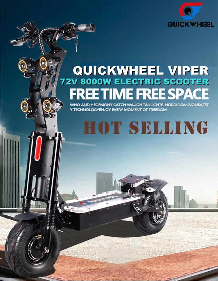 Dual Motor 10000W Top Electric Scooter 14 Inch Oversized Off-Road Tyres 72V-40AH Panasonic Brand Battery Maximum Speed 120KM/H